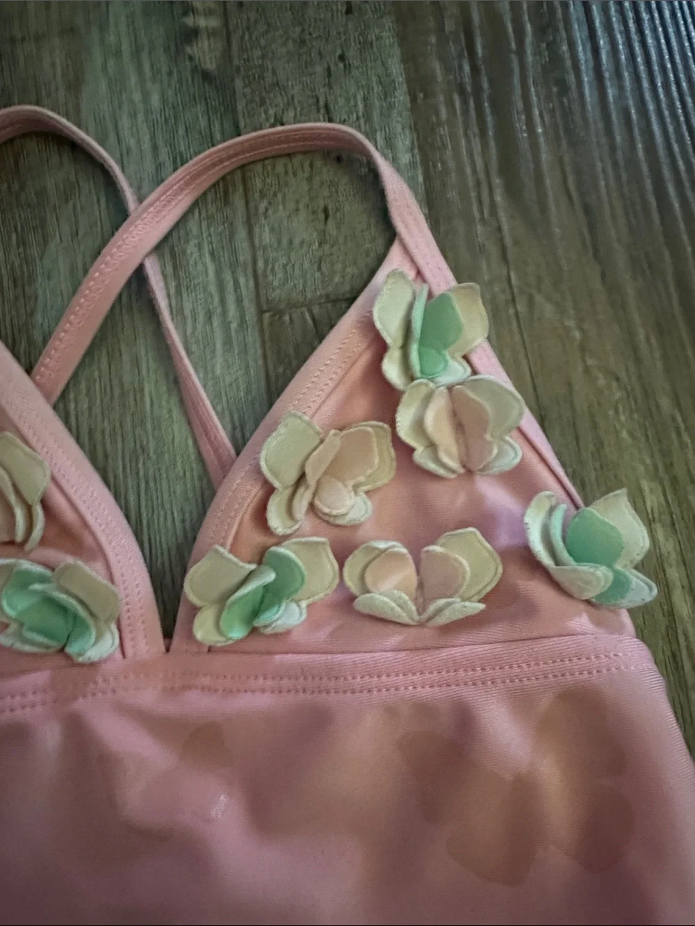 Floatimini Pink and Mint Butterfly Tulle One-Piece Swimsuit